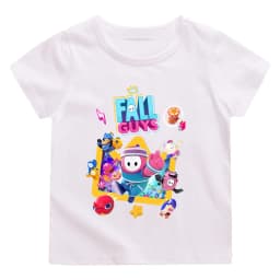 Fall Guys Anime Print Cotton T-shirts Fun Games Boys/Girls Kids Tshirts New Design Short Sleeve Tops High Quality Children Tees