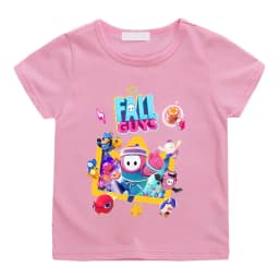 Fall Guys Anime Print Cotton T-shirts Fun Games Boys/Girls Kids Tshirts New Design Short Sleeve Tops High Quality Children Tees
