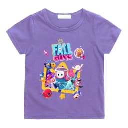 Fall Guys Anime Print Cotton T-shirts Fun Games Boys/Girls Kids Tshirts New Design Short Sleeve Tops High Quality Children Tees
