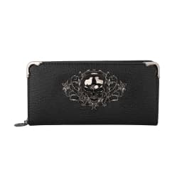 Famous Luxury Brand Design Women Men Long Wallets Skull Punk Style Wallets for Ladies Girl Money Pocket Card Holder Phone Bag