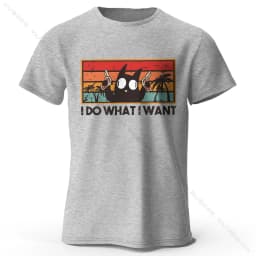 Men's I Do Waht I Want Printed T-Shirt 100% Cotton Funny Oversized Graphic Tees for Men Women Summer Tops