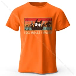 Men's I Do Waht I Want Printed T-Shirt 100% Cotton Funny Oversized Graphic Tees for Men Women Summer Tops