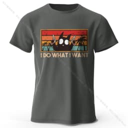 Men's I Do Waht I Want Printed T-Shirt 100% Cotton Funny Oversized Graphic Tees for Men Women Summer Tops