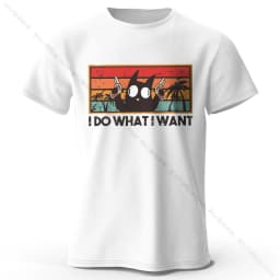 Men's I Do Waht I Want Printed T-Shirt 100% Cotton Funny Oversized Graphic Tees for Men Women Summer Tops