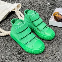 5015 Fashionable Solid Color Children's Canvas Shoes, Boys' and Girls' Board Shoes, Trendy Children's Shoes, Mid Top