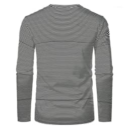 Men Simplicity Stripe Printed Long Sleeve T-shirt Casual Comfort Stretch Tshirts Fashion O-Neck Loose Women Sports Pullover Tops