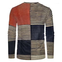 Men Simplicity Stripe Printed Long Sleeve T-shirt Casual Comfort Stretch Tshirts Fashion O-Neck Loose Women Sports Pullover Tops