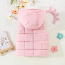 Winter Baby Girl Elephant Print Warm Vest Jacket Cute Girl Hooded Vest Top