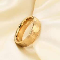 6mm Gold/Black/Silver Hammered Engagement Wedding Band Tungsten Carbide Rings for Men Women
