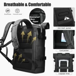 HK Expandable Travel Backpack for Men Large Capacity Hiking Rucksack Waterproof 17 inch Laptop Backpack Men's School Bag Daypack