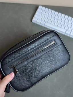 Men's Business Clutch Bag Travel Essentials Outdoor Toiletry PU Portable Handheld Cosmetic Bag Large Capacity Elegant Design