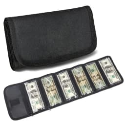 Cash Storage Box with 6 Zippered Pockets, Cash Ticket Storage Box, Envelope Wallet Money Bag