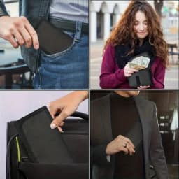 Cash Storage Box with 6 Zippered Pockets, Cash Ticket Storage Box, Envelope Wallet Money Bag