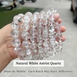 JD Natural Stone Azeztulite Rock Quartz Cracked Crystal Bead Bracelets Women Men Reiki Healing Stretch Jewelry Couple Party Gift
