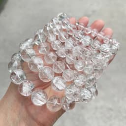 JD Natural Stone Azeztulite Rock Quartz Cracked Crystal Bead Bracelets Women Men Reiki Healing Stretch Jewelry Couple Party Gift