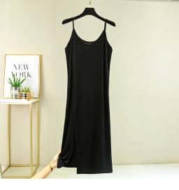 Womens Modal Full Slip Dress Underwear Veststrap Solid Long Under Dress Camisole Slips Inner Petticoat Women Intimates