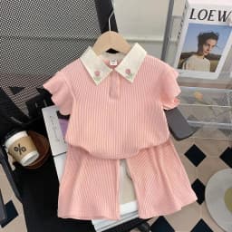 Summer Kid Baby Girls Clothes Set Sleeveless Tops And Shorts Fashionable Lovely Clothing Outfit for Babies Suits