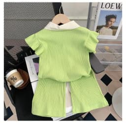 Summer Kid Baby Girls Clothes Set Sleeveless Tops And Shorts Fashionable Lovely Clothing Outfit for Babies Suits