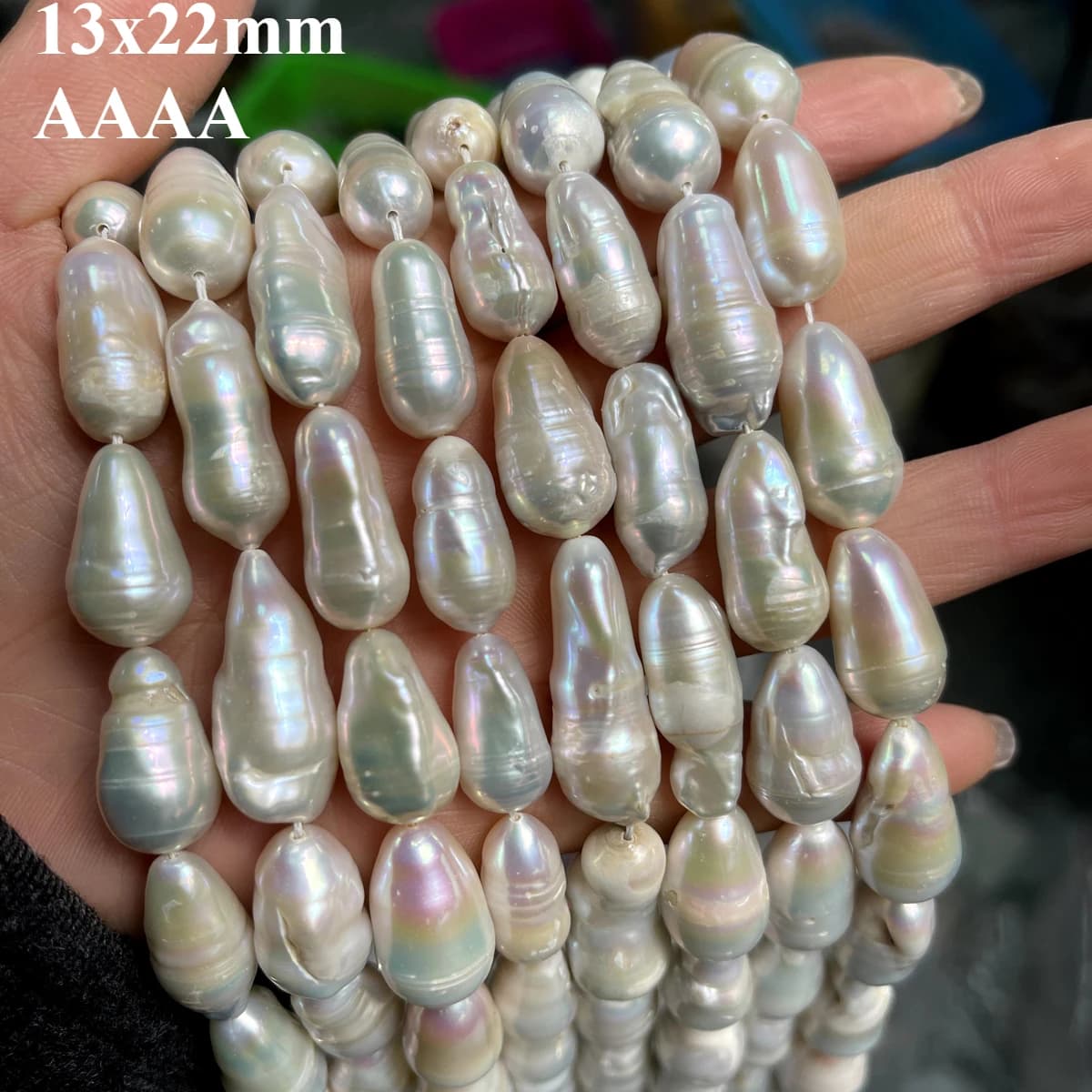 13x22mm 4A Natural Freshwater Pearl Threaded White Baroque Peanut Spacer Bead for Jewelry Make DIY Necklace Bracelet Accessories