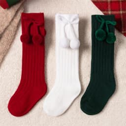 3Pairs/Lot Baby Ball Knee High Socks Soft Cotton Kids Girls Cute Stripe Solid Sock Spanish Children Long Socken For 0-8Years