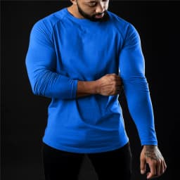 Men Compression Cotton T Shirt Fitness Long Sleeve Sport Tshirt Training Jogging Shirts Gym Sportswear Quick Dry Rashgard