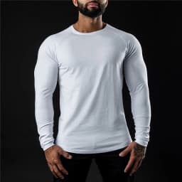 Men Compression Cotton T Shirt Fitness Long Sleeve Sport Tshirt Training Jogging Shirts Gym Sportswear Quick Dry Rashgard
