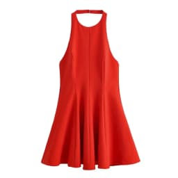 KONDALA Chic Yellow Halter Women Dress Backless Ruffles Party Dress Women Sexy Fashion 2025 Spring Summer Party Elegant Dress