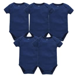 5 Pcs Set Baby Boys Clothes 100% Cotton Solid Black Short Sleeve Blank Baby Bodysuits Body Bebe Newborn Jumpsuit Plain 0-24 M