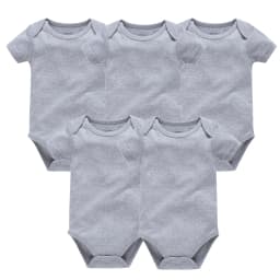 5 Pcs Set Baby Boys Clothes 100% Cotton Solid Black Short Sleeve Blank Baby Bodysuits Body Bebe Newborn Jumpsuit Plain 0-24 M