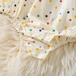 Baby Jumpsuit For 3 To 18 Months Flower Embroidered Colorful Polka Dots Printed Bodysuit