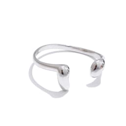 Yhpup 57mm Unique 316L Stainless Steel Open Cuff Bracelet Bangle Fashion Waterproof Distinctive Jewelry Accessories for Women