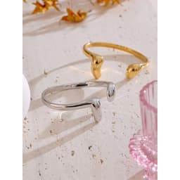 Yhpup 57mm Unique 316L Stainless Steel Open Cuff Bracelet Bangle Fashion Waterproof Distinctive Jewelry Accessories for Women