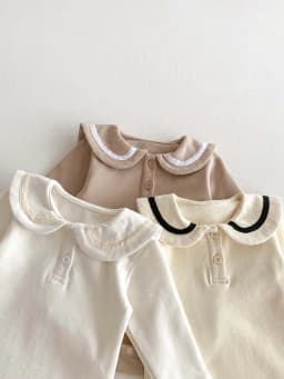 Ins Korean Style Children's Wear Cute College Style Long Sleeve Lapel Jumpsuit Cute Contrast Jumpsuit