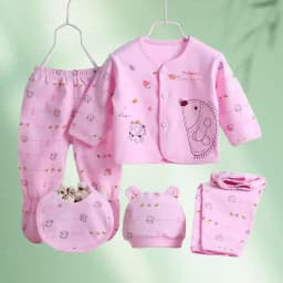 5 Pcs/set Newborn Baby 0-3 Month Clothing Set Babies T-Shirt Pants Hat Boy Girl Clothes Cotton Set