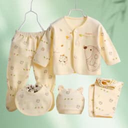 5 Pcs/set Newborn Baby 0-3 Month Clothing Set Babies T-Shirt Pants Hat Boy Girl Clothes Cotton Set