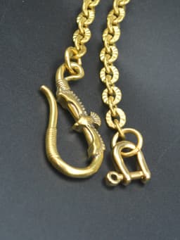 Soild Brass Trousers Jeans Wallet Oval Sunflower Pattern Chain Key Chain Indian Eagle Hook Hook D Shackle Links