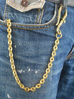 Soild Brass Trousers Jeans Wallet Oval Sunflower Pattern Chain Key Chain Indian Eagle Hook Hook D Shackle Links