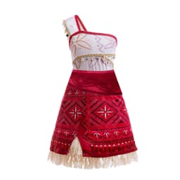 New Movie Moana 2 Dress Girls Cosplay Vaiana Princess Costume Girls One-Shoulder Suspender Dress Accessories Set