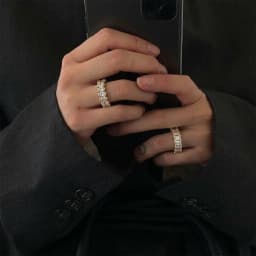 La.Muses Stainless Steel Delicate Bling Geometry Cubic Zirconia Fashion Shiny Ring for Women High Quality Premium Jewelry Gift