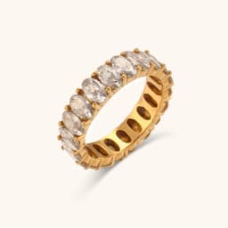 La.Muses Stainless Steel Delicate Bling Geometry Cubic Zirconia Fashion Shiny Ring for Women High Quality Premium Jewelry Gift
