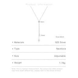 VEWANT Women 925 Sterling Silver Adjustable Silica Stopper Bead Disc Long Necklace Bracelet Luxury Trendy Wedding Fine Jewelry