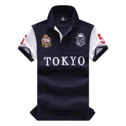 Men's Polo Shirt Tokyo Japan Royal Short Sleeve Leisure Sports Party Cotton Embroidered Luxury Contrast Color Original Design