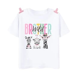 Wild Two Animal Printed Family Matching Shirts Jungle Party Dad Mom Sis Bro Kids Matching Outfit T-shirt Birthday Family Clothes
