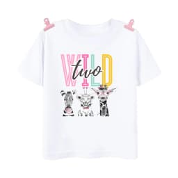 Wild Two Animal Printed Family Matching Shirts Jungle Party Dad Mom Sis Bro Kids Matching Outfit T-shirt Birthday Family Clothes