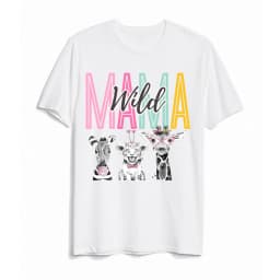 Wild Two Animal Printed Family Matching Shirts Jungle Party Dad Mom Sis Bro Kids Matching Outfit T-shirt Birthday Family Clothes