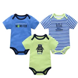 3 Pcs a lot Baby Gilrs Bodyusit 100% Cotton Unicorn Design Short Sleeve Summer Newborn Clothes 0-12 Months Costume