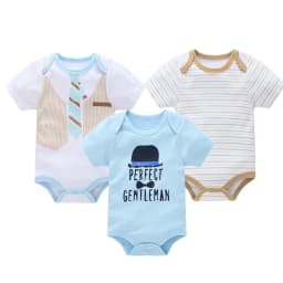 3 Pcs a lot Baby Gilrs Bodyusit 100% Cotton Unicorn Design Short Sleeve Summer Newborn Clothes 0-12 Months Costume