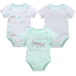 3 Pcs a lot Baby Gilrs Bodyusit 100% Cotton Unicorn Design Short Sleeve Summer Newborn Clothes 0-12 Months Costume