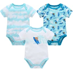 3 Pcs a lot Baby Gilrs Bodyusit 100% Cotton Unicorn Design Short Sleeve Summer Newborn Clothes 0-12 Months Costume