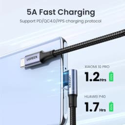 UGREEN 90° Right-Angle USB C to USB C Cable PD100W for iPhone 17 16 Samsung S25 Xiaomi 5A Fast Charging QC4.0 Type C Gaming Cord